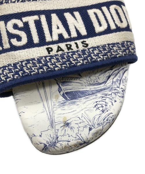 Christian Dior（クリスチャン ディオール）Christian Dior (クリスチャン ディオール) DWAYスライドサンダル ブルー×ホワイト サイズ:36 1/2の古着・服飾アイテム