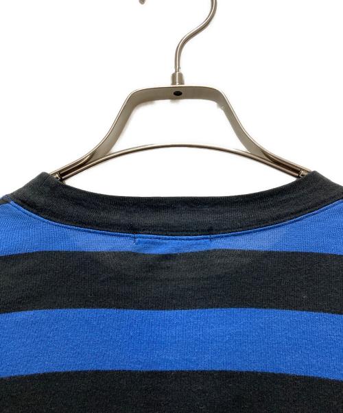 ISSEY MIYAKE（イッセイミヤケ）ISSEY MIYAKE (イッセイミヤケ) ボーダーTシャツ ブラック×ブルー サイズ:Sの古着・服飾アイテム