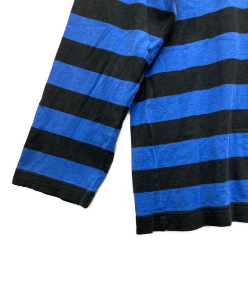 ISSEY MIYAKE（イッセイミヤケ）ISSEY MIYAKE (イッセイミヤケ) ボーダーTシャツ ブラック×ブルー サイズ:Sの古着・服飾アイテム