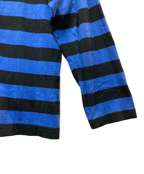 ISSEY MIYAKE（イッセイミヤケ）ISSEY MIYAKE (イッセイミヤケ) ボーダーTシャツ ブラック×ブルー サイズ:Sの古着・服飾アイテム