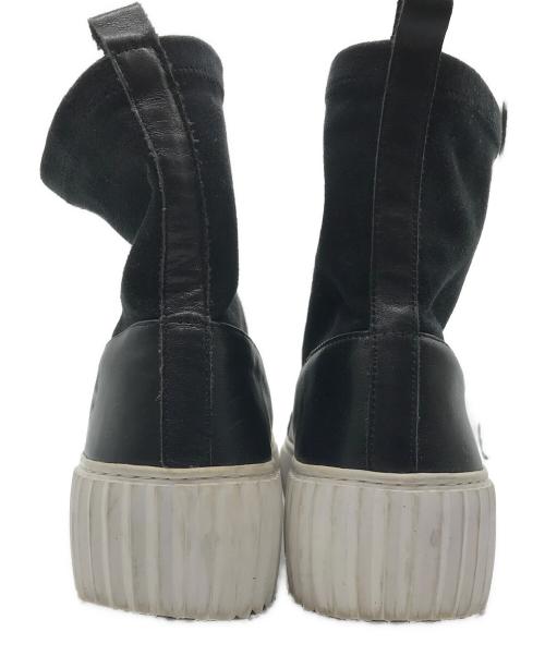 ISSEY MIYAKE（イッセイミヤケ）ISSEY MIYAKE (イッセイミヤケ) UN BOUNCE FIT レザーコンビブーツ ブラック サイズ:SIZE 40の古着・服飾アイテム