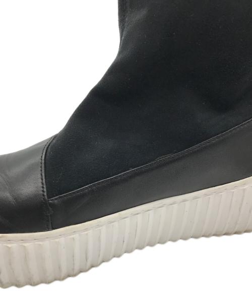 ISSEY MIYAKE（イッセイミヤケ）ISSEY MIYAKE (イッセイミヤケ) UN BOUNCE FIT レザーコンビブーツ ブラック サイズ:SIZE 40の古着・服飾アイテム