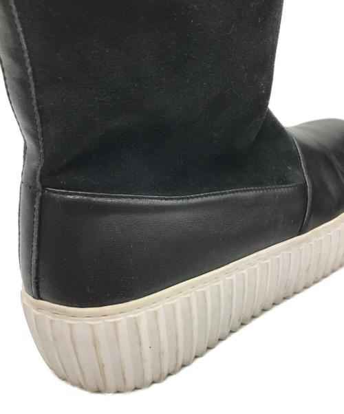 ISSEY MIYAKE（イッセイミヤケ）ISSEY MIYAKE (イッセイミヤケ) UN BOUNCE FIT レザーコンビブーツ ブラック サイズ:SIZE 40の古着・服飾アイテム