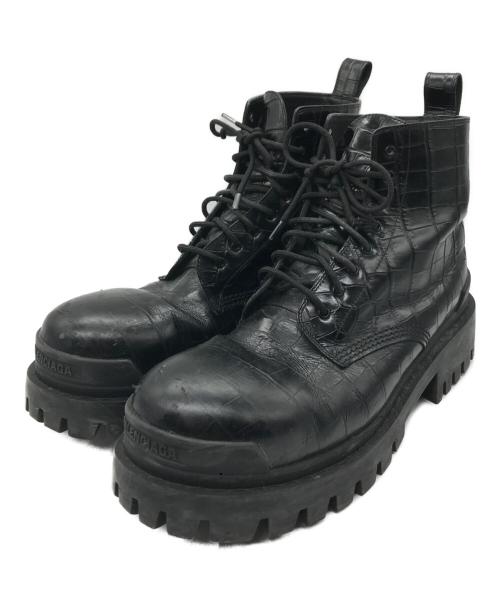 BALENCIAGA（バレンシアガ）BALENCIAGA (バレンシアガ) STRIKE LACE-UP BOOTS ブラック サイズ:44の古着・服飾アイテム