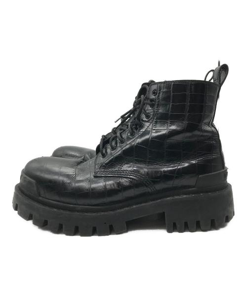 BALENCIAGA（バレンシアガ）BALENCIAGA (バレンシアガ) STRIKE LACE-UP BOOTS ブラック サイズ:44の古着・服飾アイテム