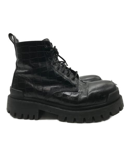 BALENCIAGA（バレンシアガ）BALENCIAGA (バレンシアガ) STRIKE LACE-UP BOOTS ブラック サイズ:44の古着・服飾アイテム