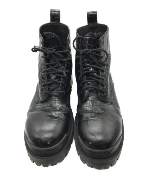 BALENCIAGA（バレンシアガ）BALENCIAGA (バレンシアガ) STRIKE LACE-UP BOOTS ブラック サイズ:44の古着・服飾アイテム