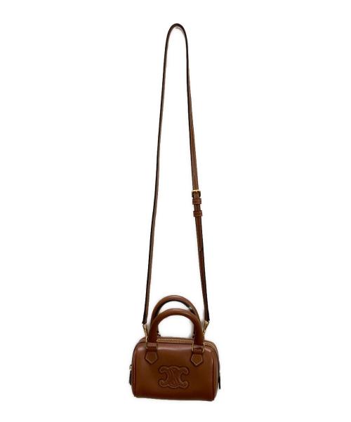CELINE（セリーヌ）CELINE (セリーヌ) キュイル トリオンフ ミニ ボストンバッグ ブラウンの古着・服飾アイテム