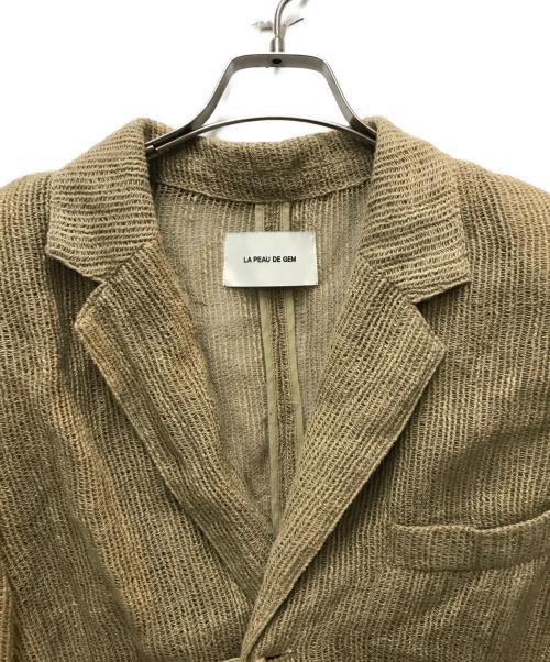 la peau de gem（ラポドゥジェム）la peau de gem (ラポドゥジェム) dry mesh jacket ベージュ サイズ:FREEの古着・服飾アイテム
