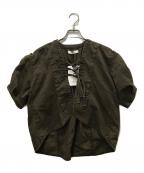 la peau de gemラポドゥジェム）の古着「toggle blouse」｜ブラウン