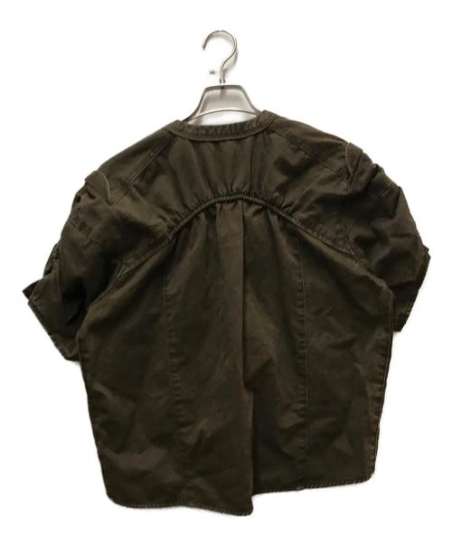 la peau de gem（ラポドゥジェム）la peau de gem (ラポドゥジェム) toggle blouse ブラウン サイズ:FREEの古着・服飾アイテム