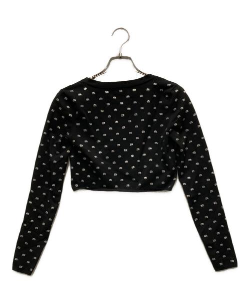 ALEXANDER WANG（アレキサンダー・ワン）ALEXANDER WANG (アレキサンダー・ワン) ラインストーンクロップドカーデ ブラック サイズ:XSの古着・服飾アイテム