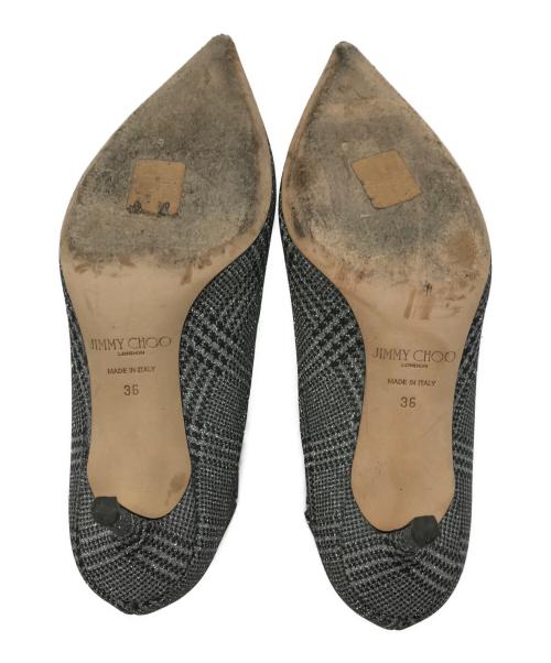 JIMMY CHOO（ジミーチュウ）JIMMY CHOO (ジミーチュウ) MARINDA 65  ピンヒールパンプス シルバー サイズ:36の古着・服飾アイテム