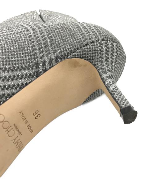 JIMMY CHOO（ジミーチュウ）JIMMY CHOO (ジミーチュウ) MARINDA 65  ピンヒールパンプス シルバー サイズ:36の古着・服飾アイテム