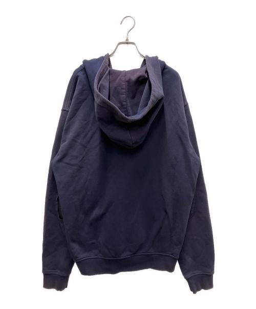 Maison Margiela（メゾンマルジェラ）Maison Margiela (メゾンマルジェラ) 20AW Leather Elbow Patch Zip-up Hoodie ネイビー サイズ:50の古着・服飾アイテム
