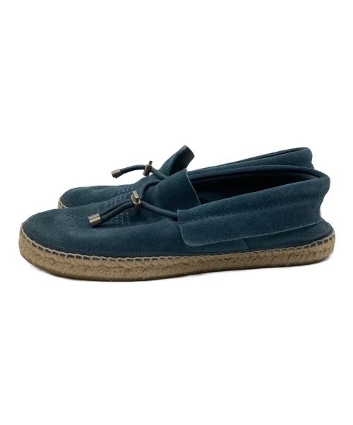 JIMMY CHOO（ジミーチュウ）JIMMY CHOO (ジミーチュウ) スウェードエスパドリーユ フラットシューズ ネイビー サイズ:43の古着・服飾アイテム
