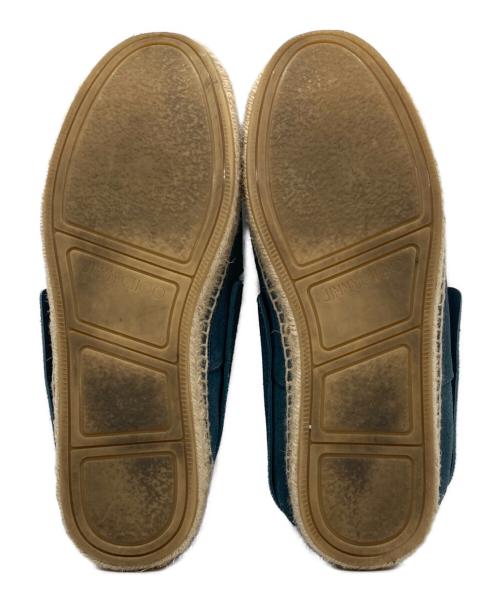 JIMMY CHOO（ジミーチュウ）JIMMY CHOO (ジミーチュウ) スウェードエスパドリーユ フラットシューズ ネイビー サイズ:43の古着・服飾アイテム