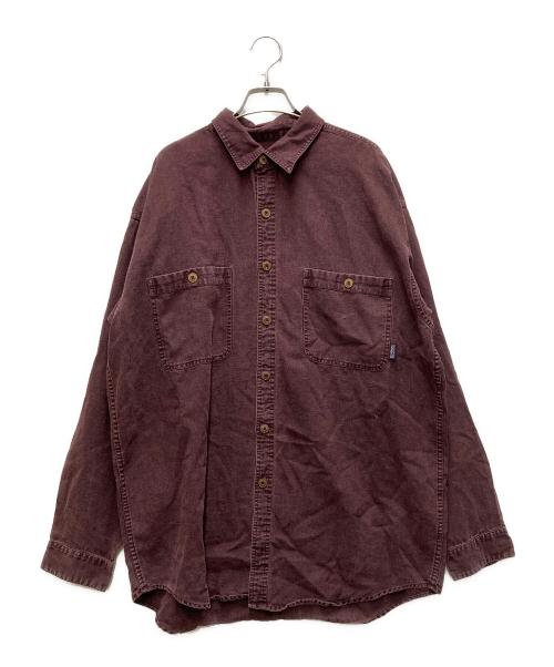 Patagonia（パタゴニア）Patagonia (パタゴニア) 90’sヘンプリネン染めシャツ バーガンディー サイズ:Lの古着・服飾アイテム