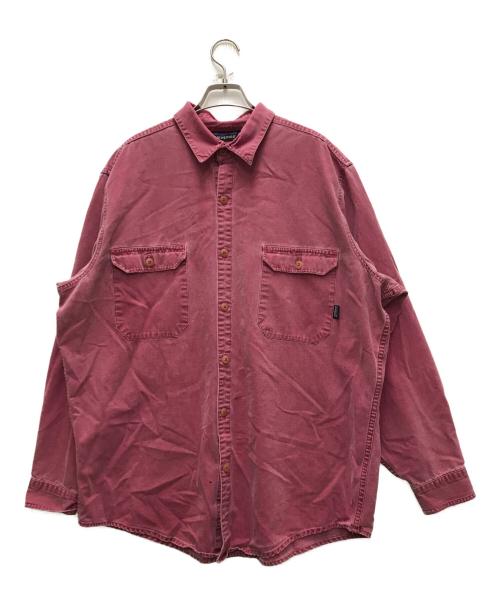 Patagonia（パタゴニア）Patagonia (パタゴニア) 90’s コットン染めL/Sシャツ レッド サイズ:XLの古着・服飾アイテム