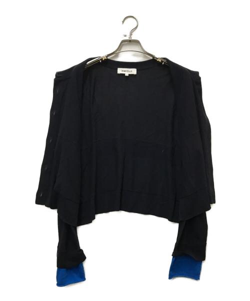 ENFOLD（エンフォルド）ENFOLD (エンフォルド) LAYERED CARDIGAN ネイビー サイズ:38の古着・服飾アイテム