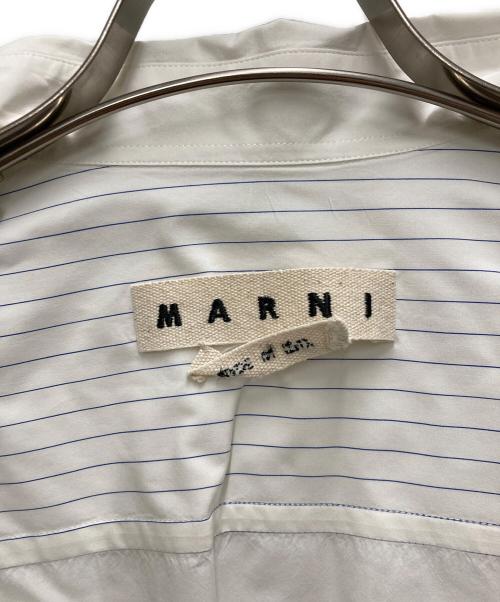 MARNI（マルニ）MARNI (マルニ) ストライプ切替ポプリンシャツ ホワイト サイズ:46の古着・服飾アイテム