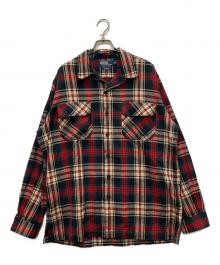 POLO RALPH LAUREN（ポロ・ラルフローレン）の古着「90'S SKI CAMP SHIRTS」｜ネイビー×レッド