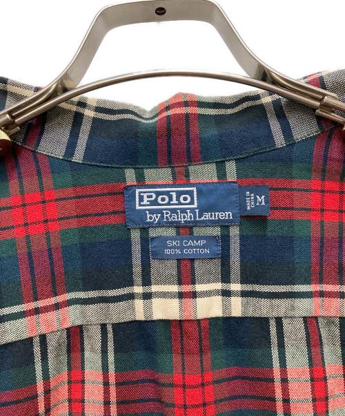 POLO RALPH LAUREN（ポロ・ラルフローレン）POLO RALPH LAUREN (ポロ・ラルフローレン) 90'S SKI CAMP SHIRTS ネイビー×レッド サイズ:Mの古着・服飾アイテム