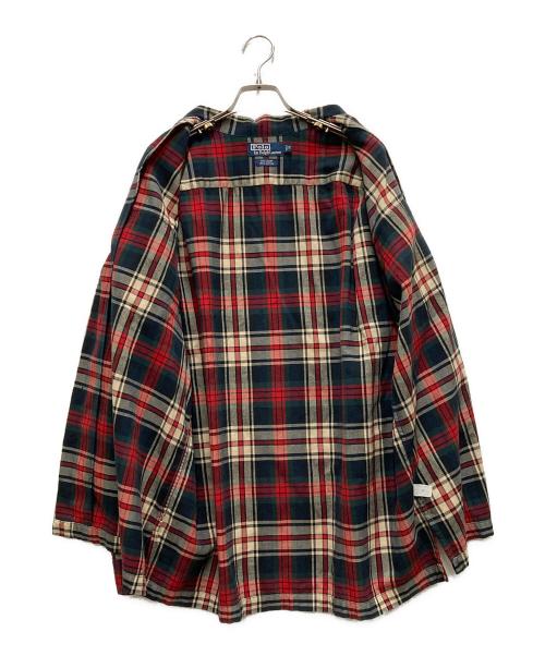 POLO RALPH LAUREN（ポロ・ラルフローレン）POLO RALPH LAUREN (ポロ・ラルフローレン) 90'S SKI CAMP SHIRTS ネイビー×レッド サイズ:Mの古着・服飾アイテム