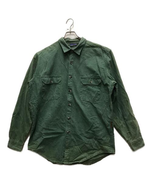 Patagonia（パタゴニア）Patagonia (パタゴニア) 90's コットン染めシャツ グリーン サイズ:XLの古着・服飾アイテム