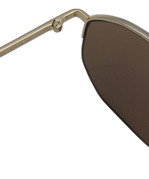 BOTTEGA VENETA（ボッテガベネタ）BOTTEGA VENETA (ボッテガベネタ) ハーフリム ツーブリッジサングラス ゴールド サイズ:SIZE 57□15-145の古着・服飾アイテム