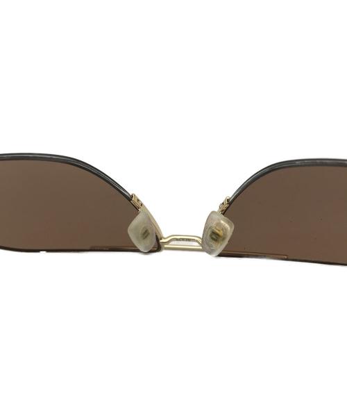 BOTTEGA VENETA（ボッテガベネタ）BOTTEGA VENETA (ボッテガベネタ) ハーフリム ツーブリッジサングラス ゴールド サイズ:SIZE 57□15-145の古着・服飾アイテム