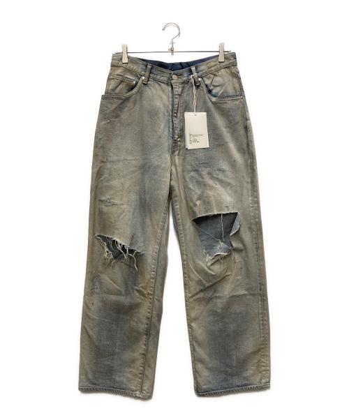 ANCELLM（アンセルム）ANCELLM (アンセルム) CRASH MIDDLE STRAIGHT 5P DENI デニムパンツ ブルー サイズ:1の古着・服飾アイテム