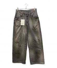 ANCELLM（アンセルム）の古着「DENIM WIDE SLACKS デニムパンツ」｜ブラック
