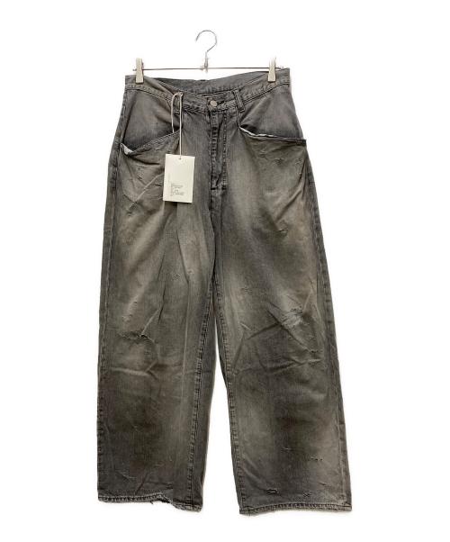 ANCELLM（アンセルム）ANCELLM (アンセルム) DENIM WIDE SLACKS デニムパンツ ブラック サイズ:Lの古着・服飾アイテム