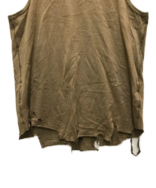 ANCELLM（アンセルム）ANCELLM (アンセルム) DAMAGE TANK TOP ブラウン サイズ:2の古着・服飾アイテム