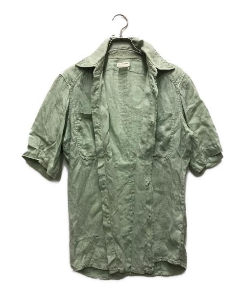 DRIES VAN NOTEN（ドリスヴァンノッテン）DRIES VAN NOTEN (ドリスヴァンノッテン) リネンシャツ グリーン サイズ:48の古着・服飾アイテム