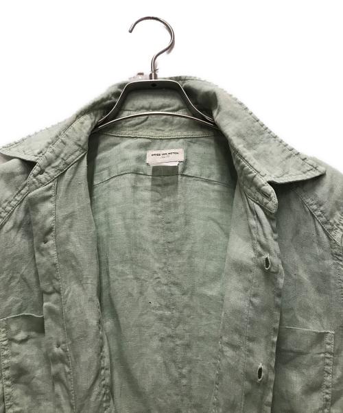 DRIES VAN NOTEN（ドリスヴァンノッテン）DRIES VAN NOTEN (ドリスヴァンノッテン) リネンシャツ グリーン サイズ:48の古着・服飾アイテム