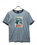 BoTTボット）の古着「Bear Stamp Ringer Tee リンガーTシャツ」｜スカイブルー