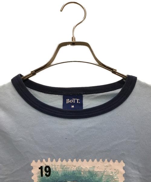 BoTT（ボット）BoTT (ボット) Bear Stamp Ringer Tee リンガーTシャツ スカイブルー サイズ:Mの古着・服飾アイテム