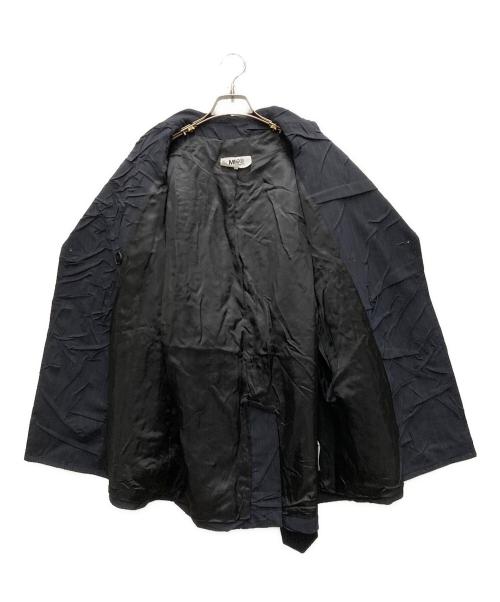 MM6 Maison Margiela（エムエムシックスメゾンマルジェラ）MM6 Maison Margiela (エムエムシックスメゾンマルジェラ) クラッシュトレンチコート ネイビー サイズ:36の古着・服飾アイテム