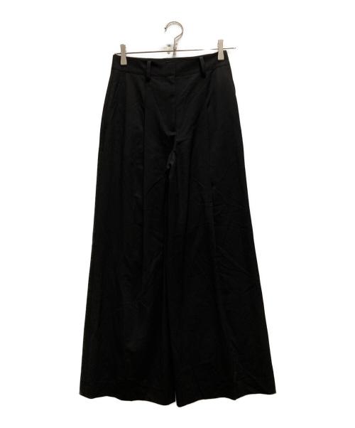 theory（セオリー）theory (セオリー) ストレッチウールセンタープリーツパンツ ブラックの古着・服飾アイテム