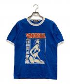Hysteric Glamourヒステリックグラマー）の古着「VAMPIRELLA HYSTERIC ISSUE ガールプリント リンガーTシャツ」｜ブルー