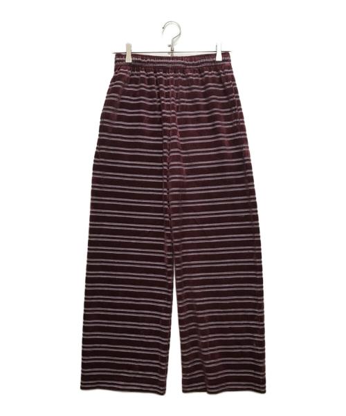 PHEENY（フィーニー）PHEENY (フィーニー) Velvet border wide pants バーガンディー サイズ:1の古着・服飾アイテム