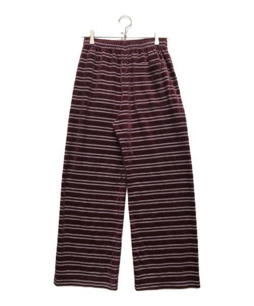 PHEENY（フィーニー）PHEENY (フィーニー) Velvet border wide pants バーガンディー サイズ:1の古着・服飾アイテム