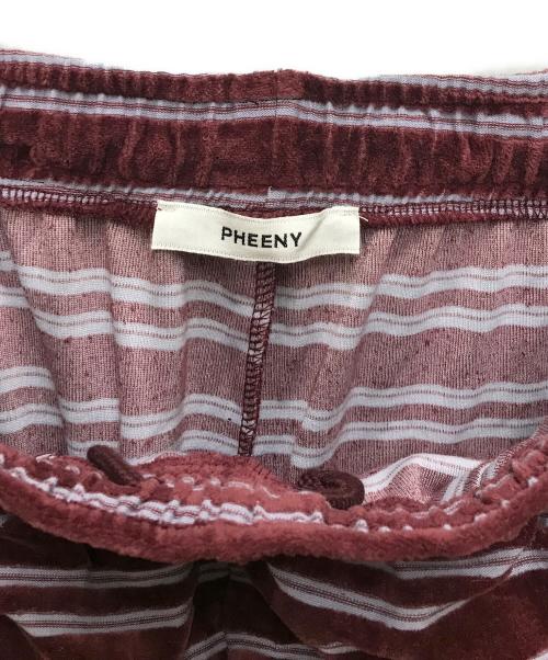 PHEENY（フィーニー）PHEENY (フィーニー) Velvet border wide pants バーガンディー サイズ:1の古着・服飾アイテム