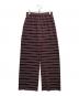 PHEENY（フィーニー）の古着「Velvet border wide pants」｜バーガンディー