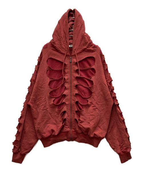 Avavav（アヴァヴァヴ）AVAVAV (アヴァヴァヴ) カットアウトパーカー レッド サイズ:Lの古着・服飾アイテム