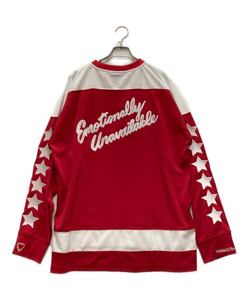 MITCHELL & NESS（ミッチェルアンドネス）MITCHELL & NESS (ミッチェルアンドネス) ゲームシャツ レッド サイズ:Lの古着・服飾アイテム