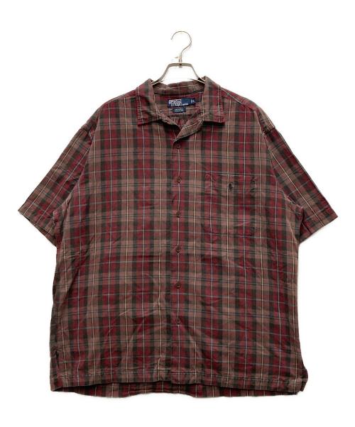 POLO RALPH LAUREN（ポロ・ラルフローレン）POLO RALPH LAUREN (ポロ・ラルフローレン) 90’S CALDWEL オープンカラーシャツ レッド サイズ:Lの古着・服飾アイテム