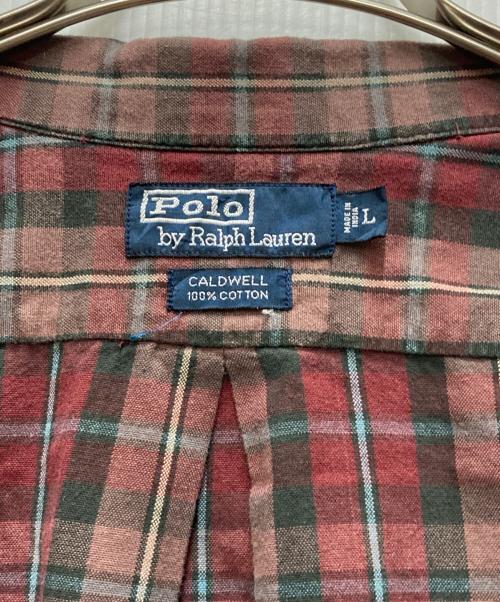 POLO RALPH LAUREN（ポロ・ラルフローレン）POLO RALPH LAUREN (ポロ・ラルフローレン) 90’S CALDWEL オープンカラーシャツ レッド サイズ:Lの古着・服飾アイテム